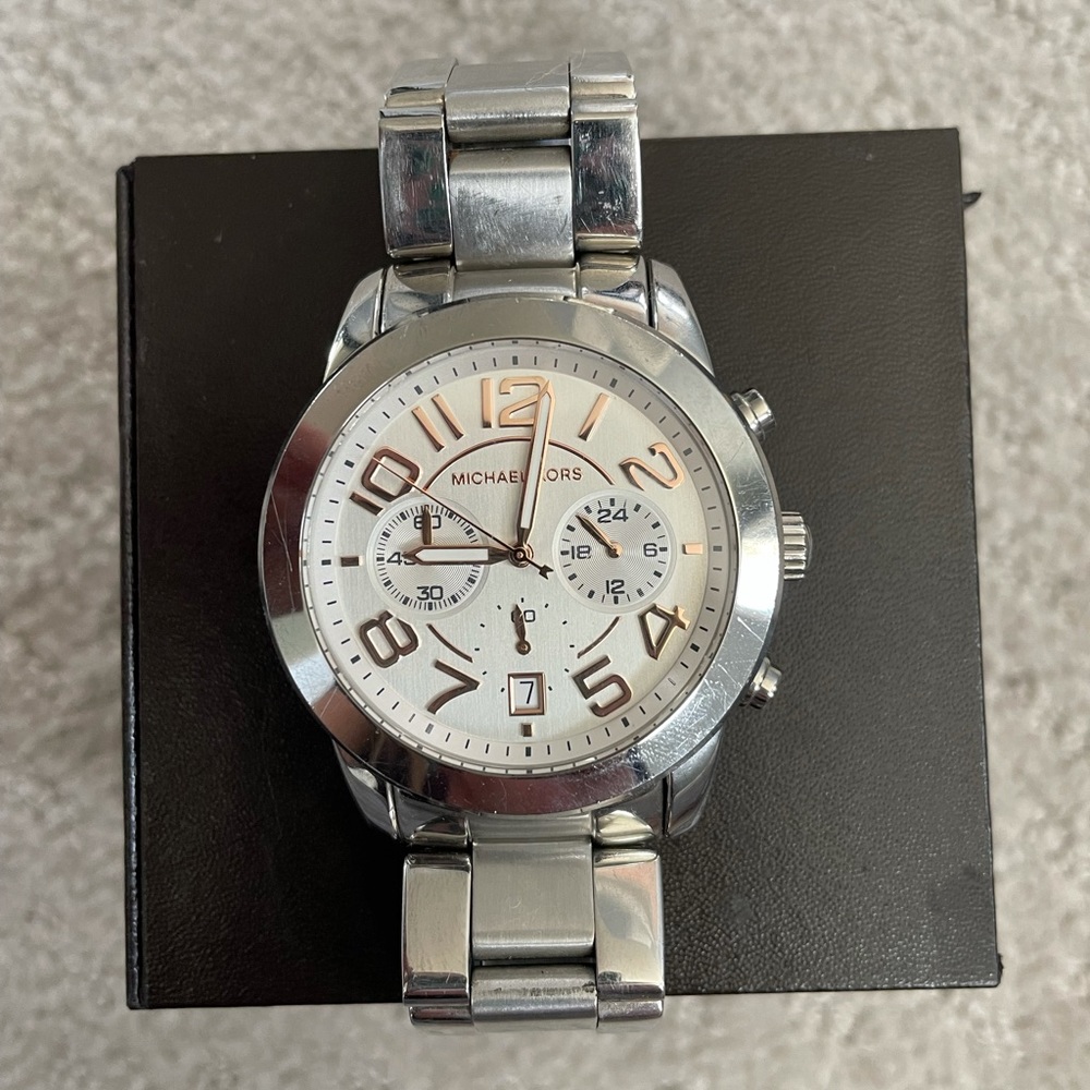 Michael Kors Watch - silver with gold numbers